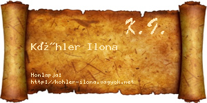 Köhler Ilona névjegykártya