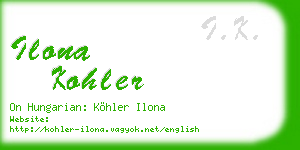ilona kohler business card